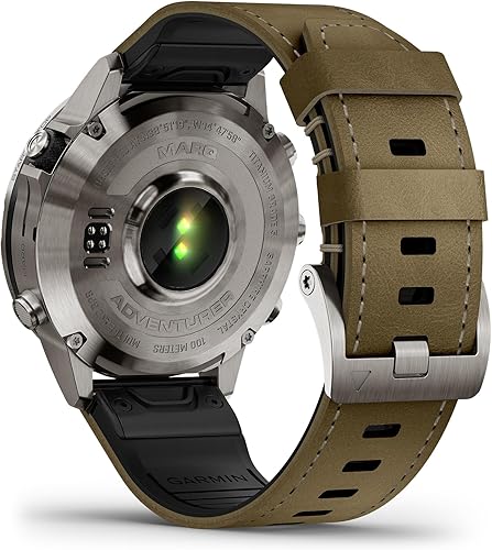 Miniatura 4 de Garmin MARQ Adventurer (Gen 2) Reloj inteligente, funda de titanio, lente de zafiro, pantalla AMOLED, navegación al aire libre, correa de cuero/FKM