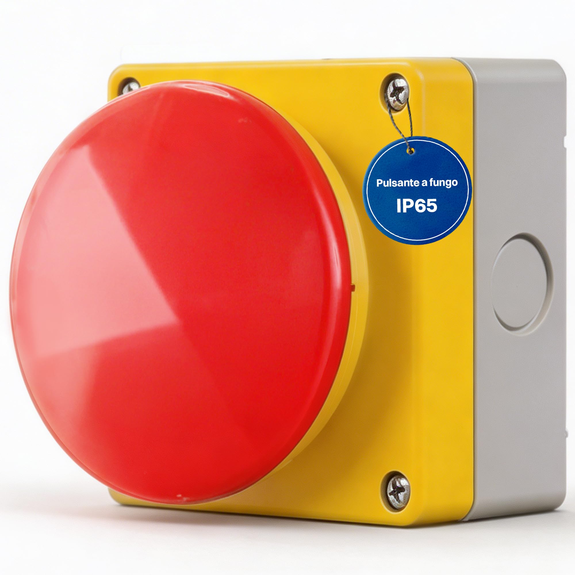 Pulsante manuale grezzo a fungo a pedale Interruttore Arresto di emergenza Cicalino apriporta 1NO+1NC Apertura positiva Rosso/giallo Funzione di bloccaggio IP65