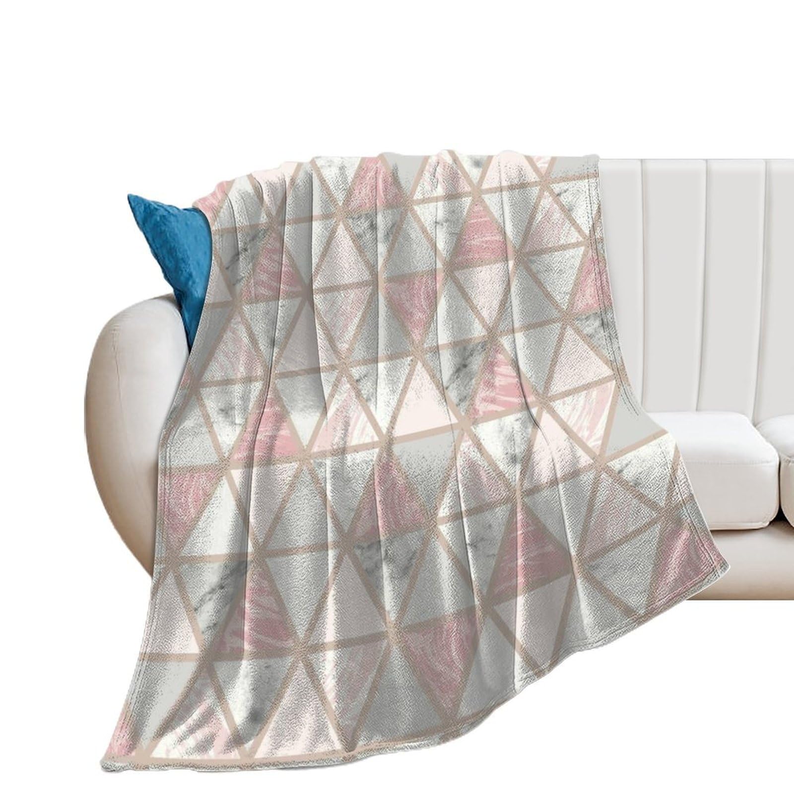 Couverture en flanelle motif tête de mort et marbre gris