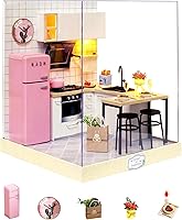 Flever Taste of Life Dollhouse Miniature DIY Kit - Creative Room with Furniture, LED Lights, Dust Cover for Romantic Crafts & Gifts 14+