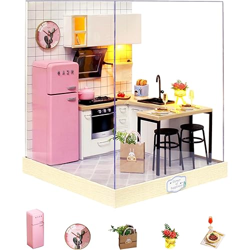 Flever Dollhouse Miniature DIY House Kit Creative Room with Furniture for Romantic Artwork Gift (Taste of Life)