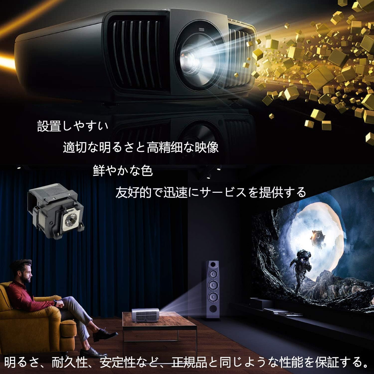 Amazon.co.jp: Rich Lighting 汎用ランプ エプソン EPSON ELPLP85 
