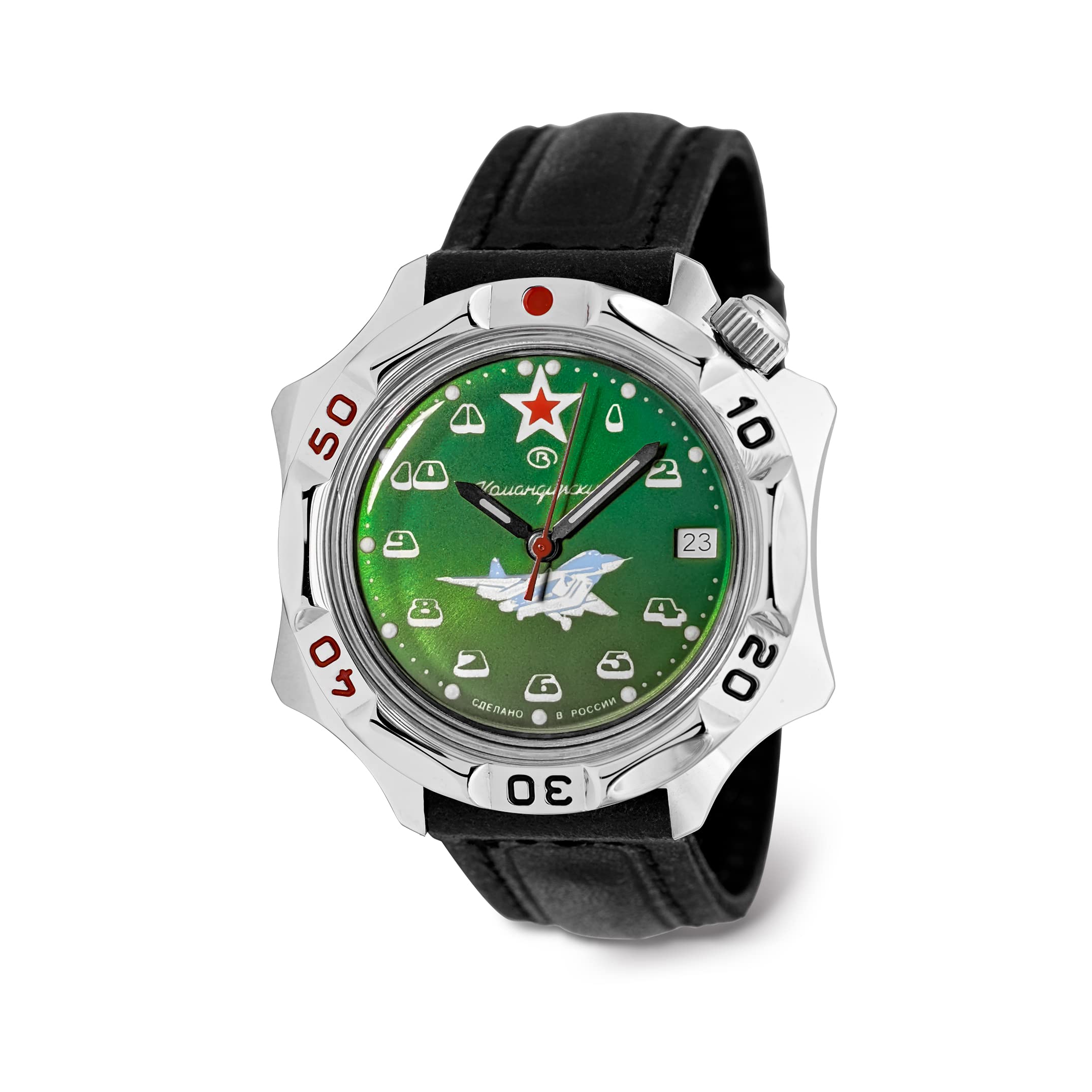 Vostok | Komandirskie MIG-29 Fulcrum Fighter Commander Russian Air Force Military Mechanical Wrist Watch | Fashion | Business | Casual Mens Watches | Model Series 124