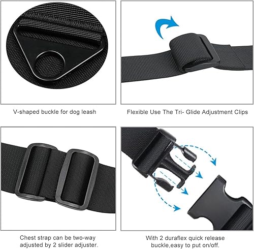 Miniatura 4 de Excellent Elite SPANKER Chaleco táctico para perro, arnés de nailon ajustable para perros de entrenamiento de patrulla militar K9, arnés para perro