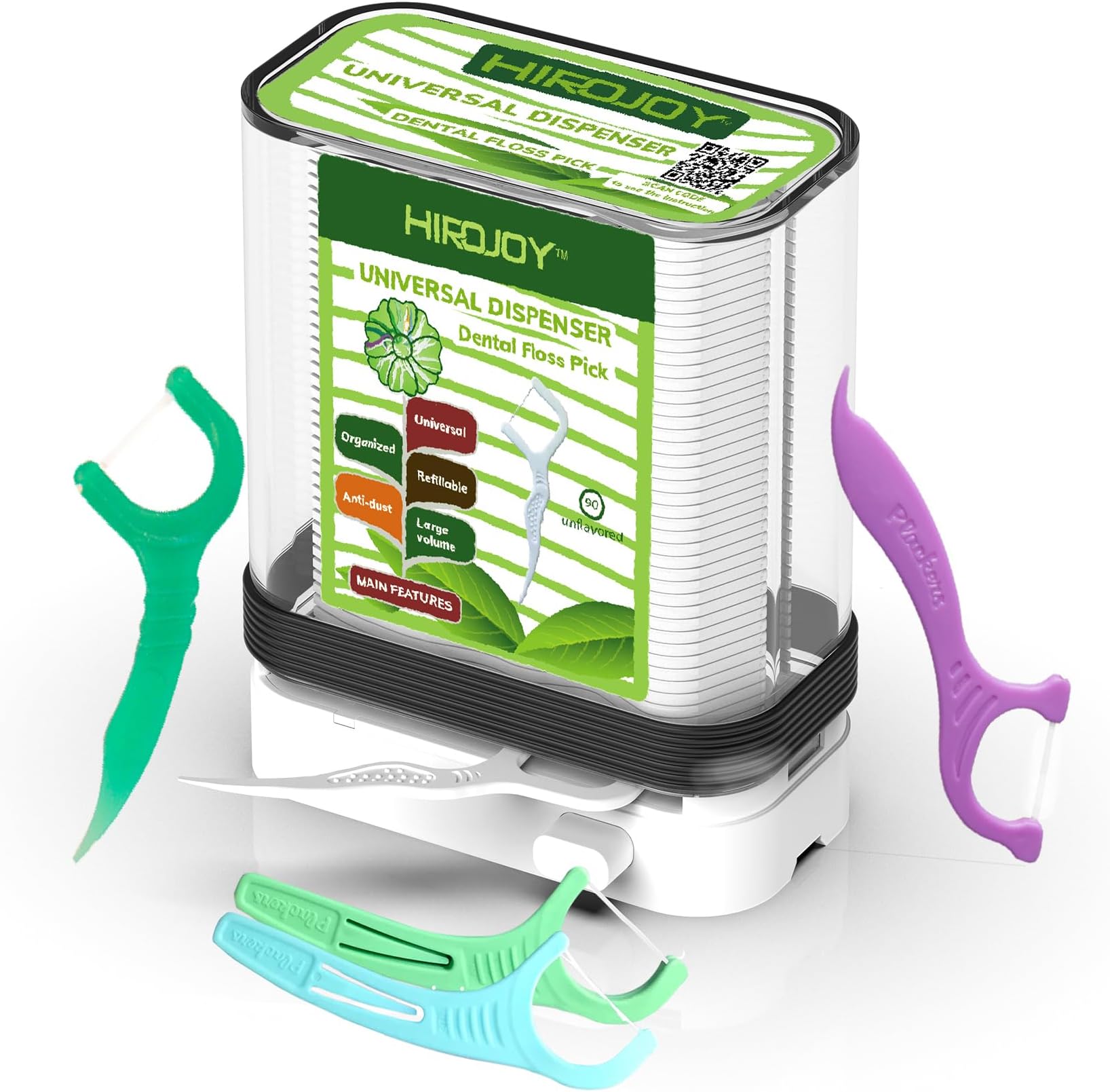 Dental Floss Pick Holder, Floss Pick Dispenser with 90