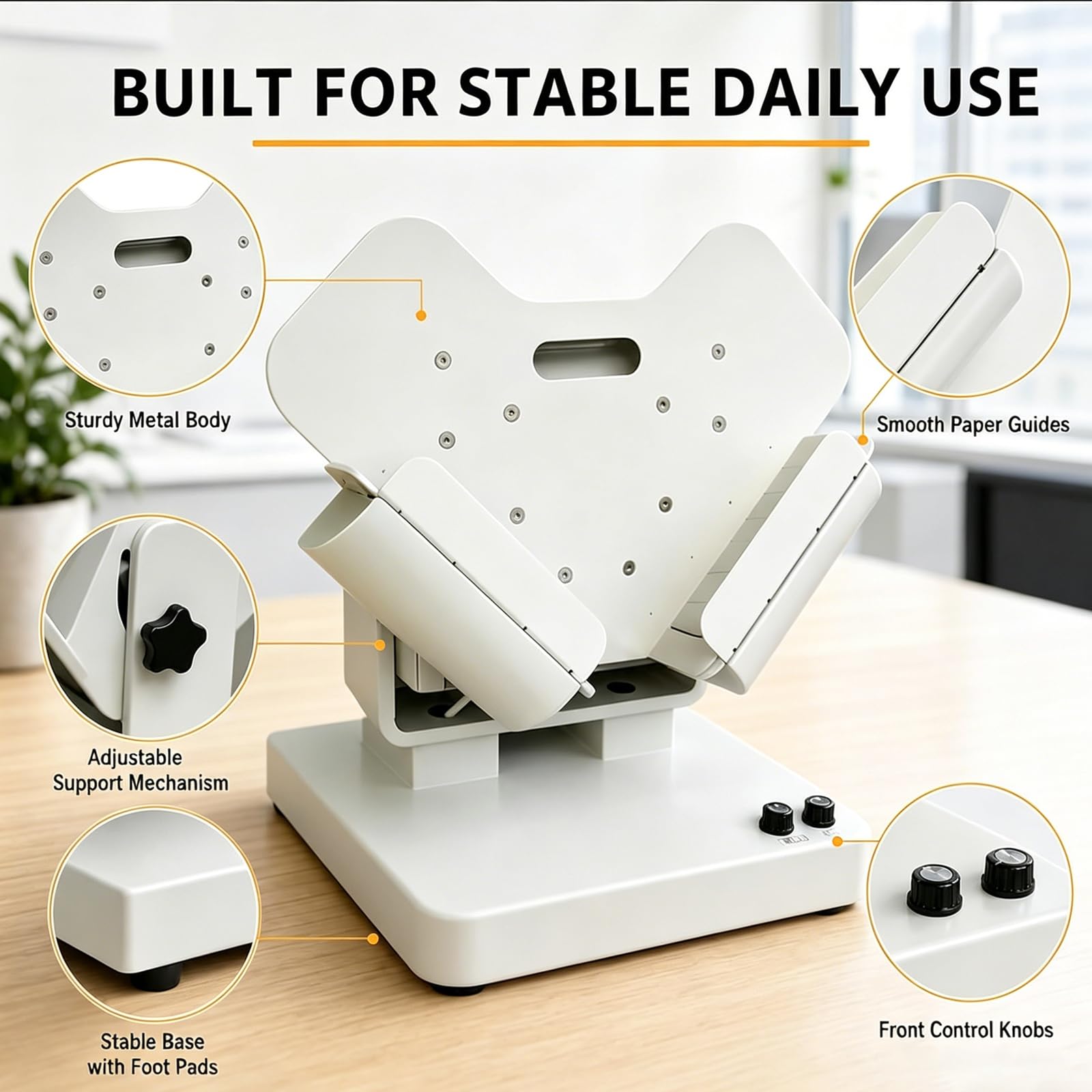Macchina Automatica per La Selezione della Carta, Alimentatore da Tavolo con Doppia Ventola, 2500 Giri/min, capacità 1000 Fogli, Angolo Regolabile da 10° A 50° E Rimozione Dell'elettricità