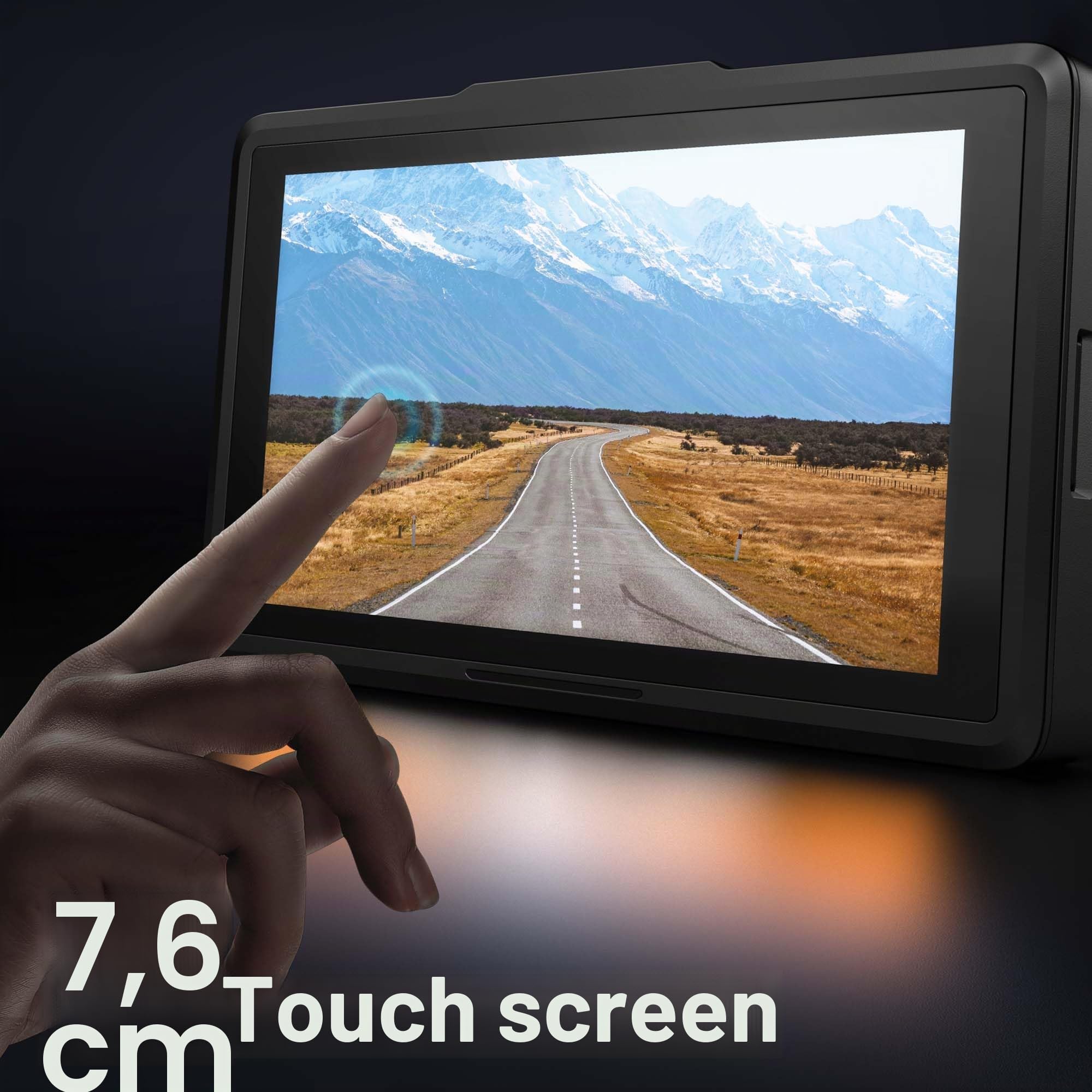 WOLFANG Doppia Dashcam, Dash Cam Auto 4K Full HD WiFi Telecamera con Pantalla Táctil IPS da 3", 24H Monitor di Parcheggio, Visione Notturna,WDR, G-Sensor,Registrazione in Loop, Max 256G