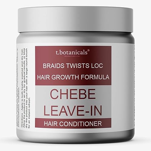 tbotanicals Chebe - Acondicionador para el cabello sin enjuague con provitamina B5 para el crecimiento del cabello manteca de chabo polvo de chebe
