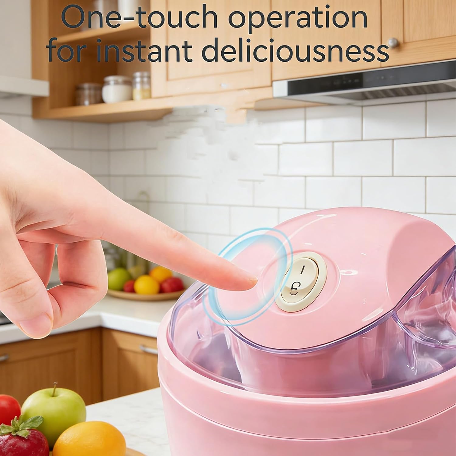 Small Home Mini Ice Cream Maker, 17oz Automatic Ice Cream Machine for Homemade Frozen Yogurt, Ice Cream & Sorbet, 15-Minute Quick Freeze with One-Touch Operation for Adults at Home (Blue)
