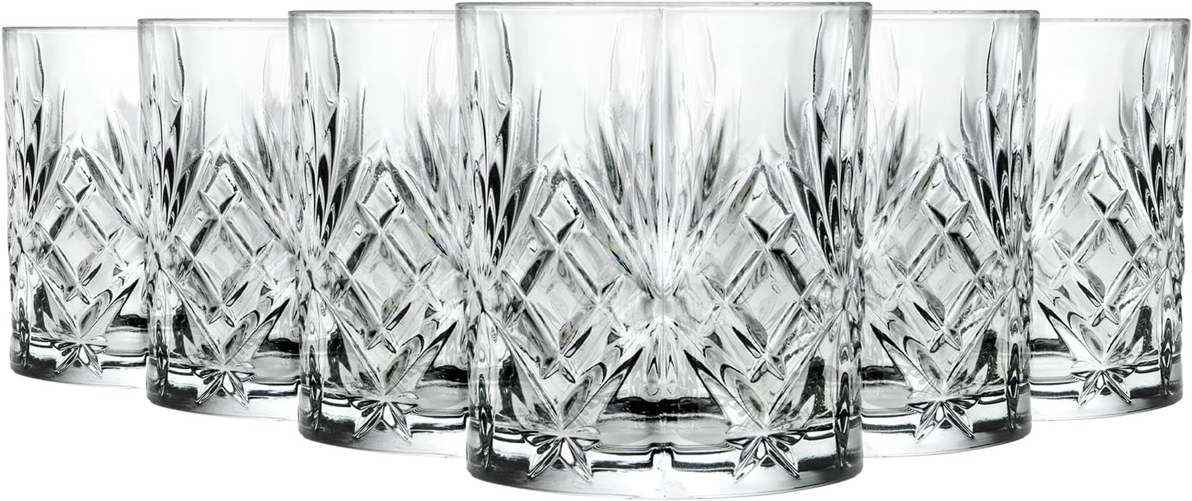 RCR 25935020006 Melodia Crystal Short Whisky Water Tumblers Glasses, 230 ml, Set Of 6-Clear