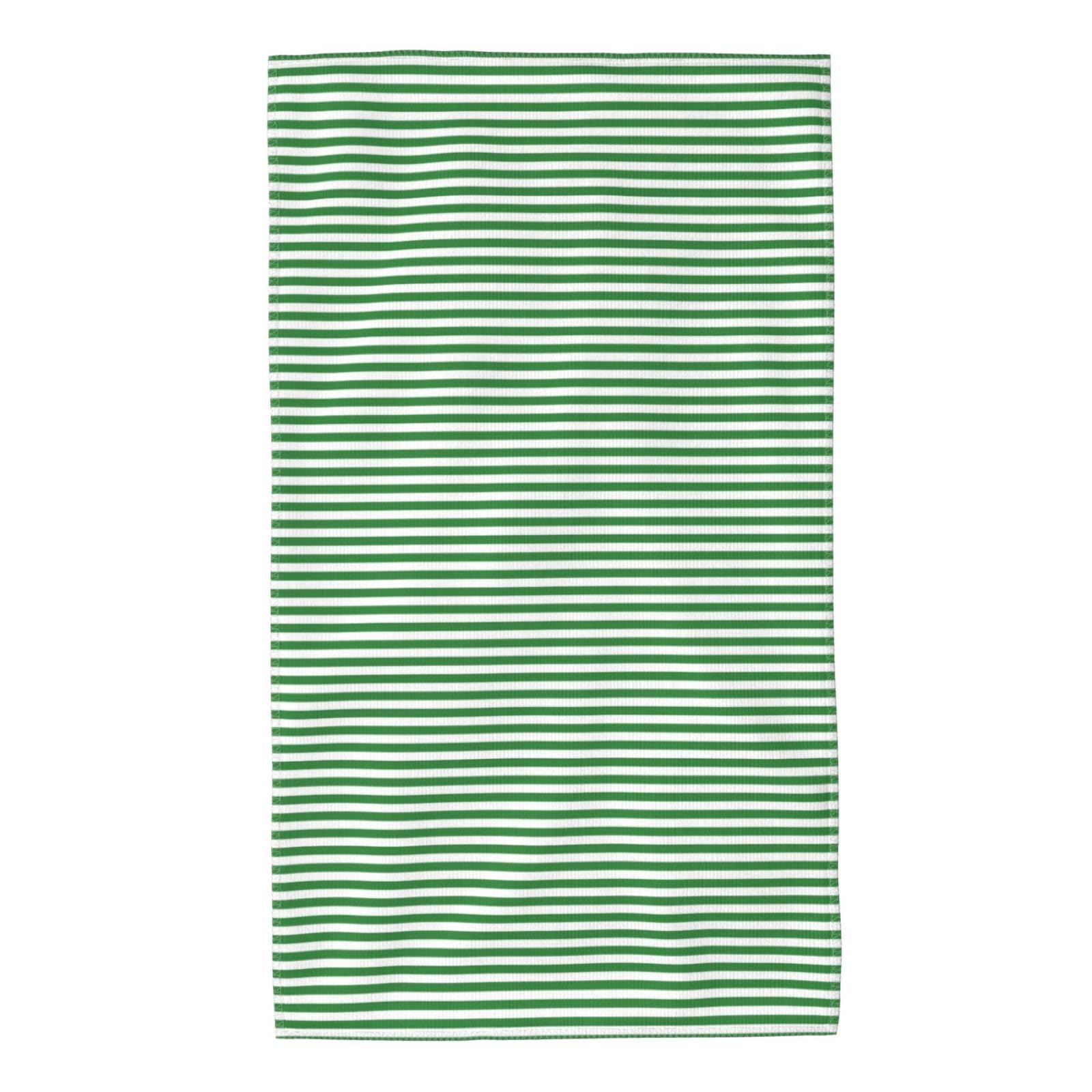 Anceky Green and White Stripes Towels Absorbent Quick Drying Hand Towels for Face Hair Bath 27.5x16in