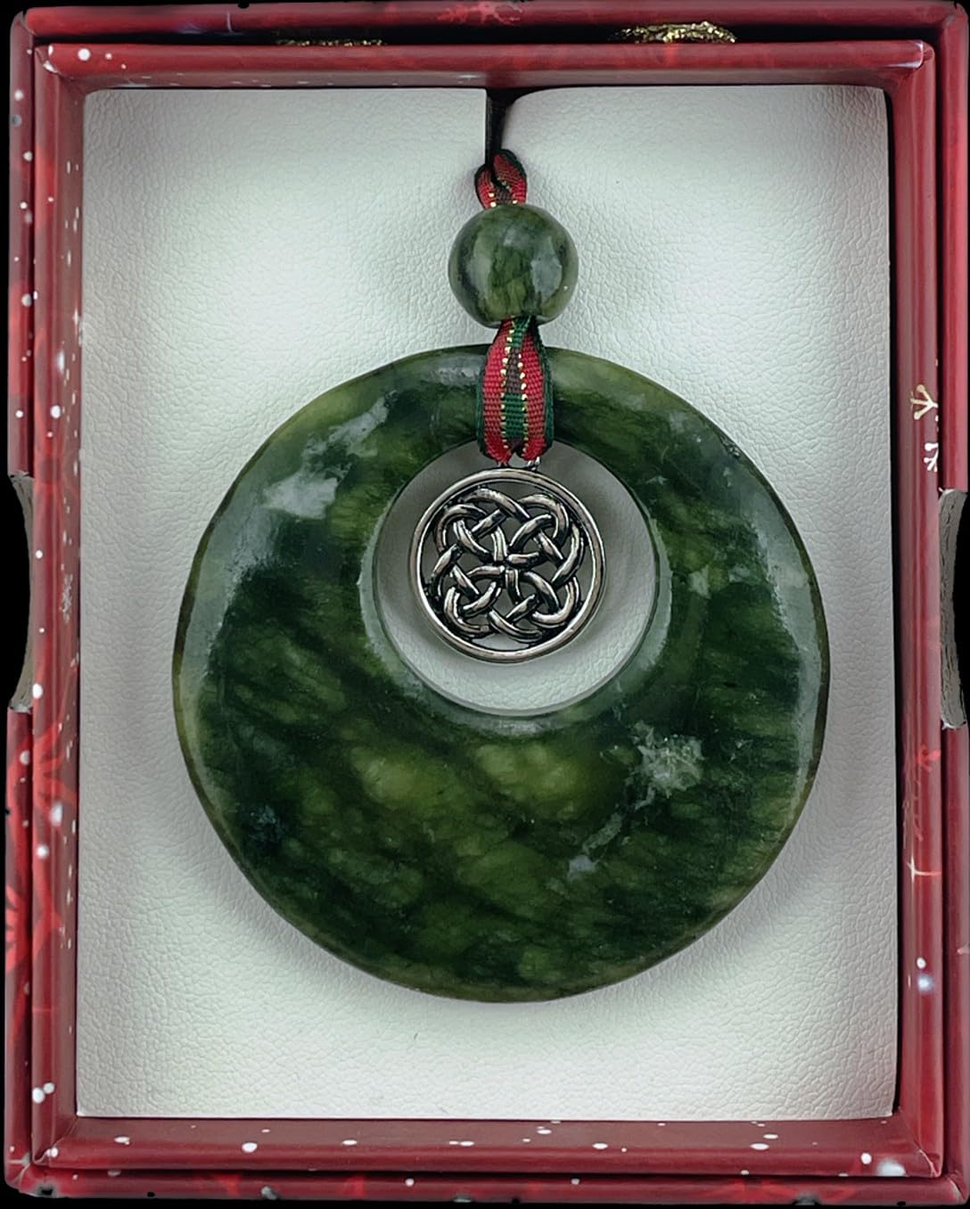 JC Walsh and Sons Connemara Marble Celtic Irish Decoration Charm Tree Hanging Ornament Ireland Knotwork Symbol Shamrock St Patrick's Day (1, Celtic Knot)