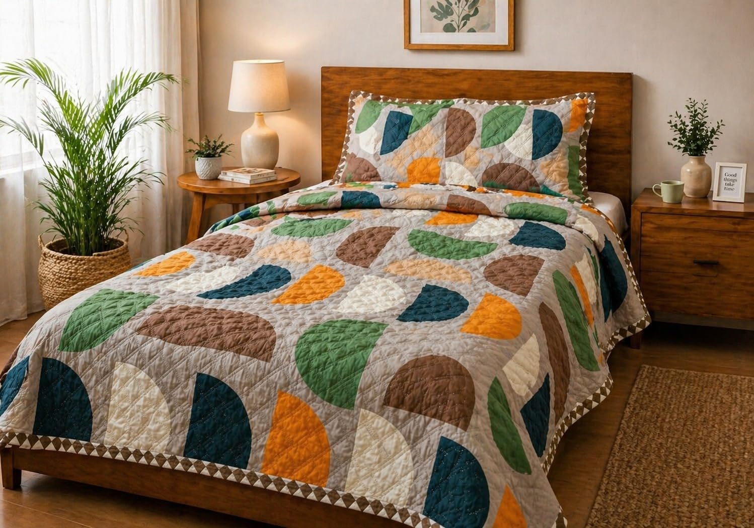 Single Bed Comforter 60x90 Inches Ultrasonic Comforter for Summer, AC Comforter Single Bed, Cooling Blanket for Summer, Thin Blanket for Summer (Autumn Pebbles, Pack of 1)-image-10