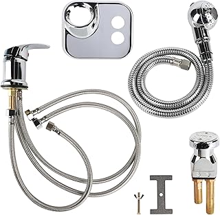 Shampoo Bowl Faucet, faucets for Shampoo Bowls for Replacing with Professional Chrome Faucet, Sprayer Hose, Vacuum Breaker, Vacuum Breaker Hose, Shampoo Sprayer