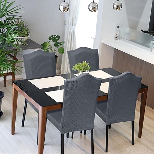 Miniatura 154 de Juego de 6 fundas elásticas para sillas de comedor, extraíbles y lavables, para sillas de comedor, hotel, ceremonia