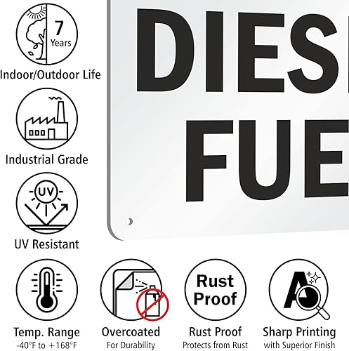 Miniatura 7 de SmartSign Letrero "Diesel Combustible"  Aluminio de 7" x 10"