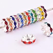 حبات حجر الراين 12 مم لصنع القلم السائبة 100pcs حبات مساحة الموجة متعددة الألوان للأقلام ، حبات الكريستال الماسية للأقلام القابلة للخرز DIY Bracelet Jewelry Making Craft