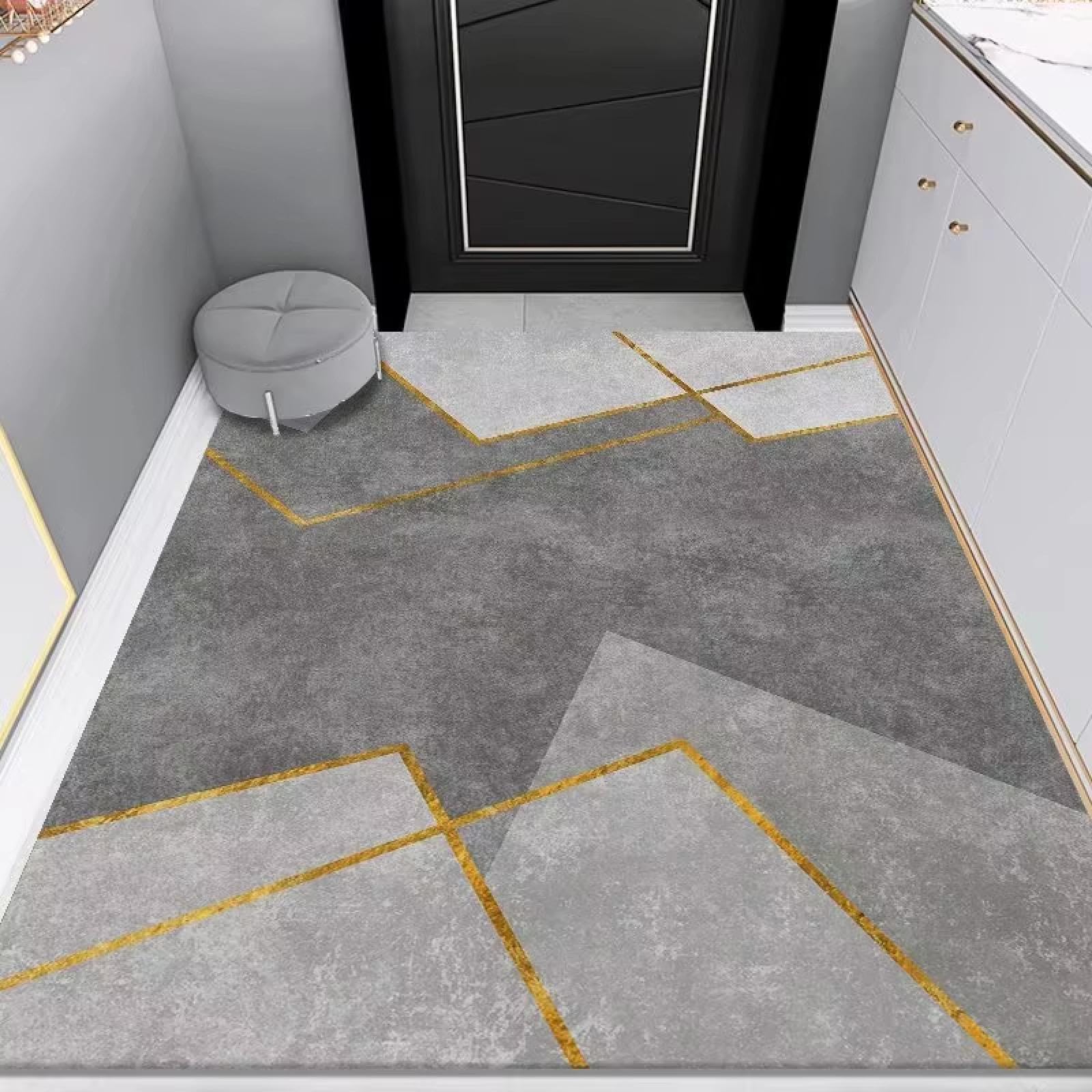 Felpudo geométrico antideslizante para evitar resbalones en el salón