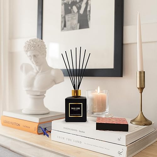 Miniatura 4 de Touche - Difusor de caña natural de lujo. Fragancia perfumada para el hogar de larga duración. Aceite esencial natural sin alcohol. Botella de