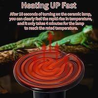 Vista 5 de Emisor de calor de cerámica de 100 W (paquete de 2), bombillas de lámpara de calor para reptiles, calentador de cerámica para anfibios, criadores