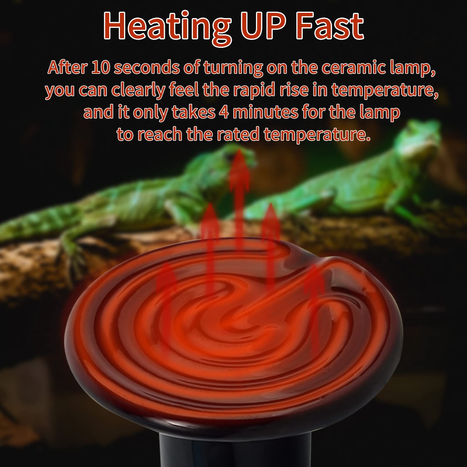 REPTI HOME 100W Ceramic Heat Emitter (2 Pack), Reptile Heat Lamp Bulbs, Ceramic Heater for Amphibian, Pet Brooder Coop, Chicken, Dog, Cat - image 5