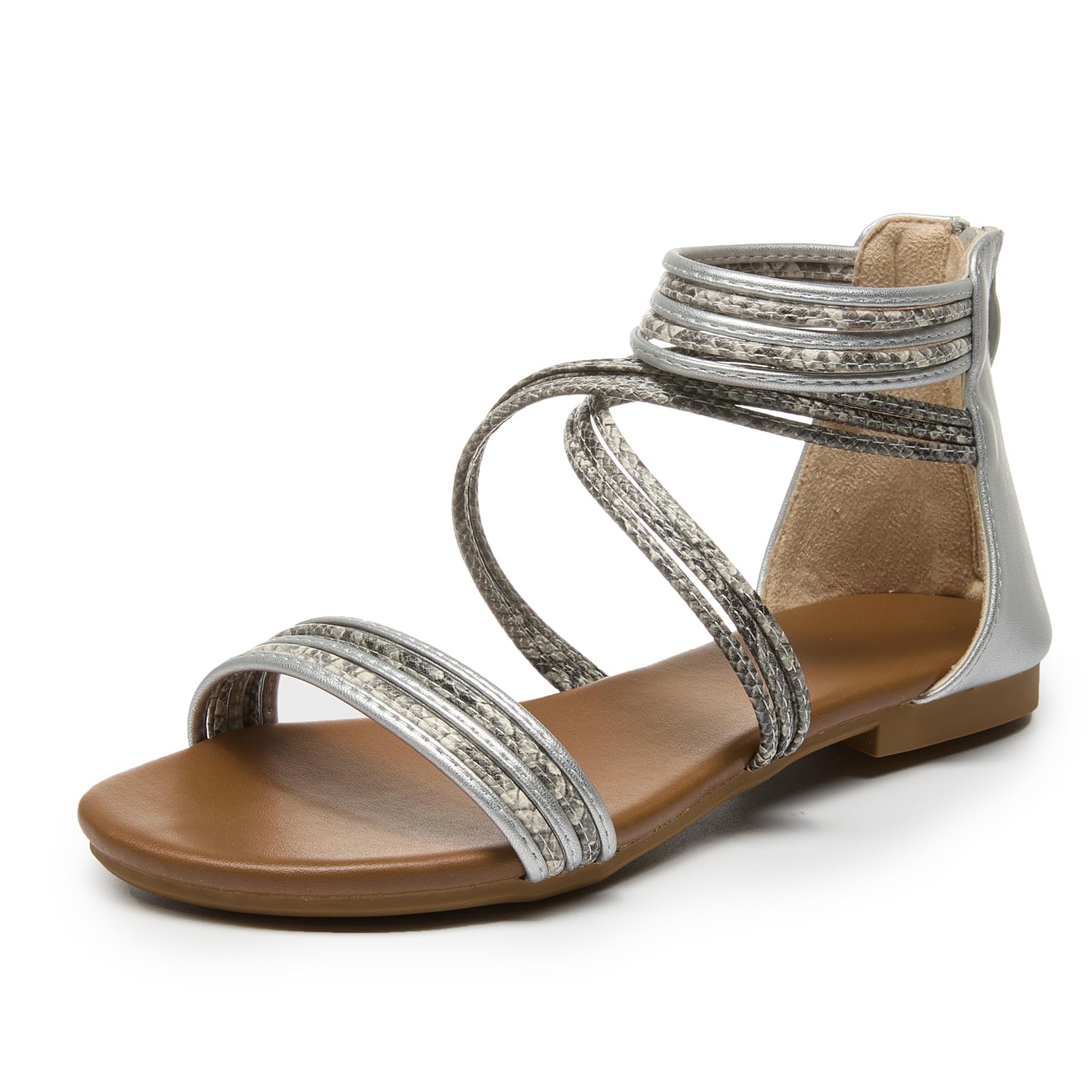 Women's Sandals Elastic Strappy String Thong Ankle Strap Flip Flops Summer Beach Gladiator Shoes Black