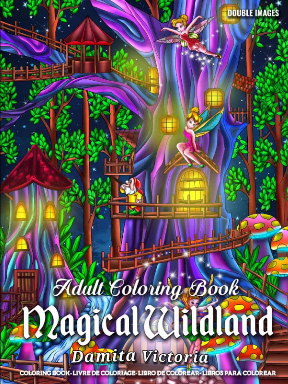 Adult Coloring Book | Magical Wildland: Coloring Page for Adult Relaxation Featuring Enchanting Magical Land, Fairies, Lovely Flowers, and Trees for Stress Relieve and Alternative Meditation