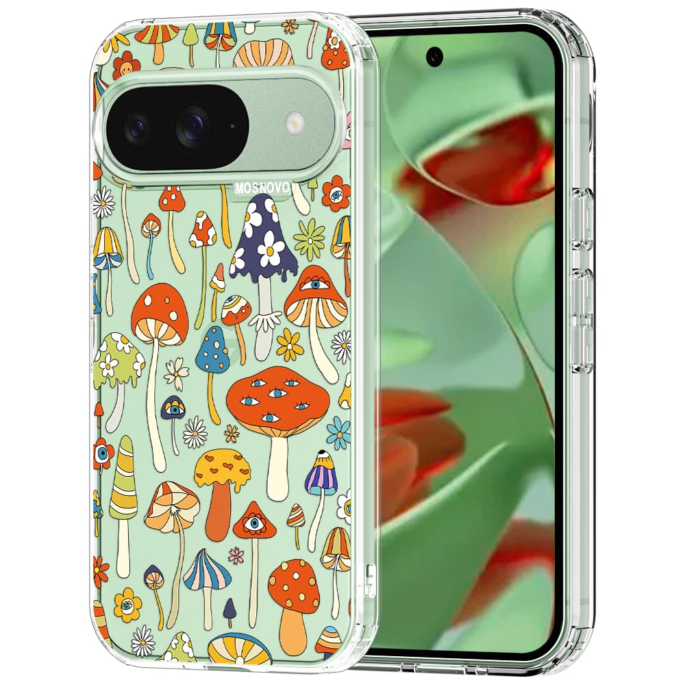 MOSNOVO Case for Google Pixel 9 & Pixel 9 Pro, [Buffertech 6.6ft Military-Grade Drop Protection] [Anti Peel Off Tech] Clear TPU Bumper Phone Case Cover Design - Great Wave — view 31