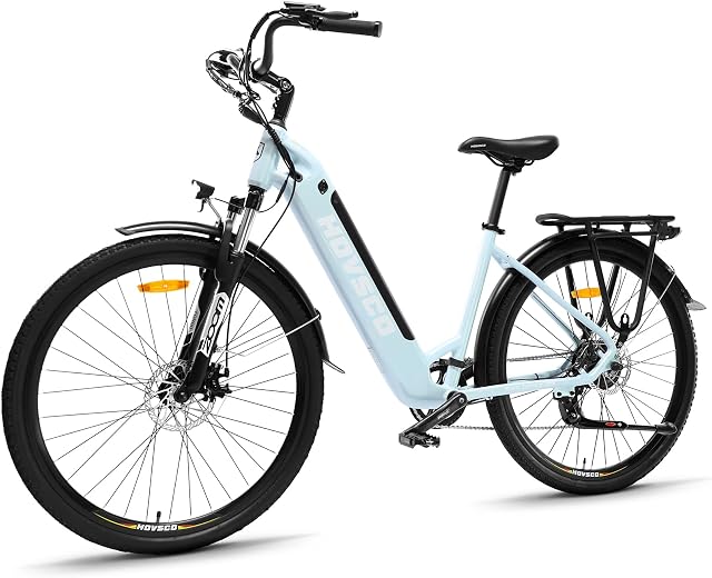 HOVSCO Electric Bike, 27.5" 28"Mountain Bike, City Bike, 250W Bafang Motor, 36V 12.5Ah Removable Battery, 7-Speed, Shimano Gearing System, Dual Disk Brake, Electric Bikes for Adults
