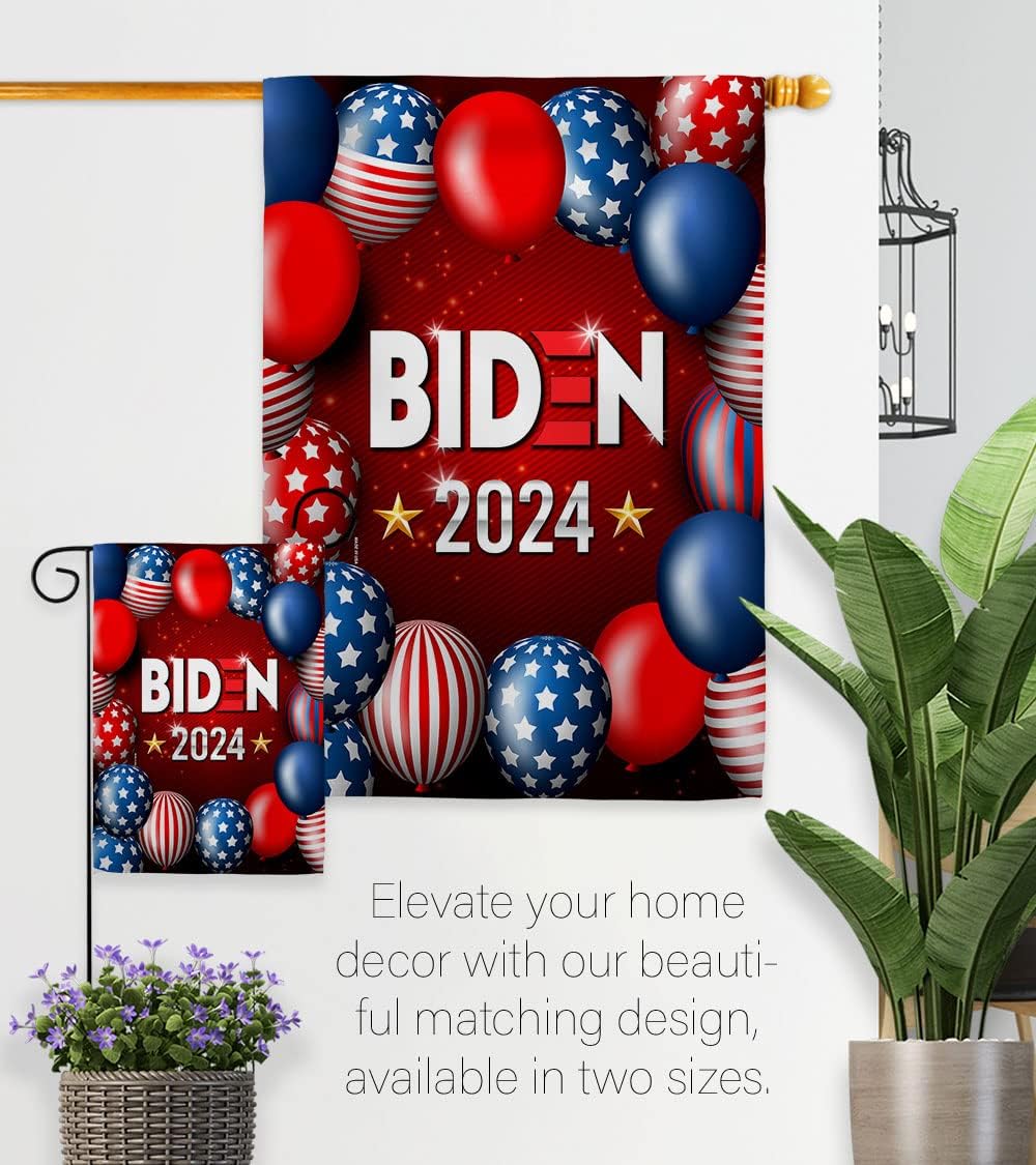 Biden Harris Flag Joint Garden Flag Set Wall Hanger Patriotic Vote President Democrat Republican Tea Party United State American Election House Banner Small Yard Gift Double-Sided, Made in USA