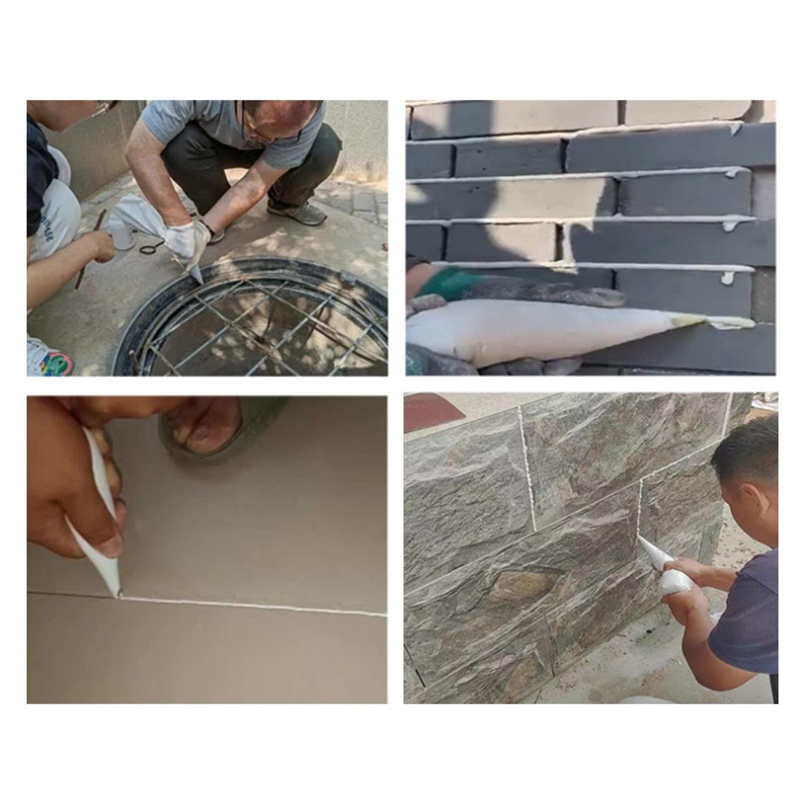 Juego de juntas de azulejos portátiles, bolsas de mortero de PVC resistentes con juntas de ladrillo y herramienta puntiaguda para proyectos de renovación del hogar
