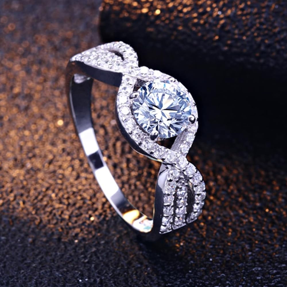 CHOOSE YOUR COLOR Criss Cross Infinity Heart Promise Ring .925 Sterling...