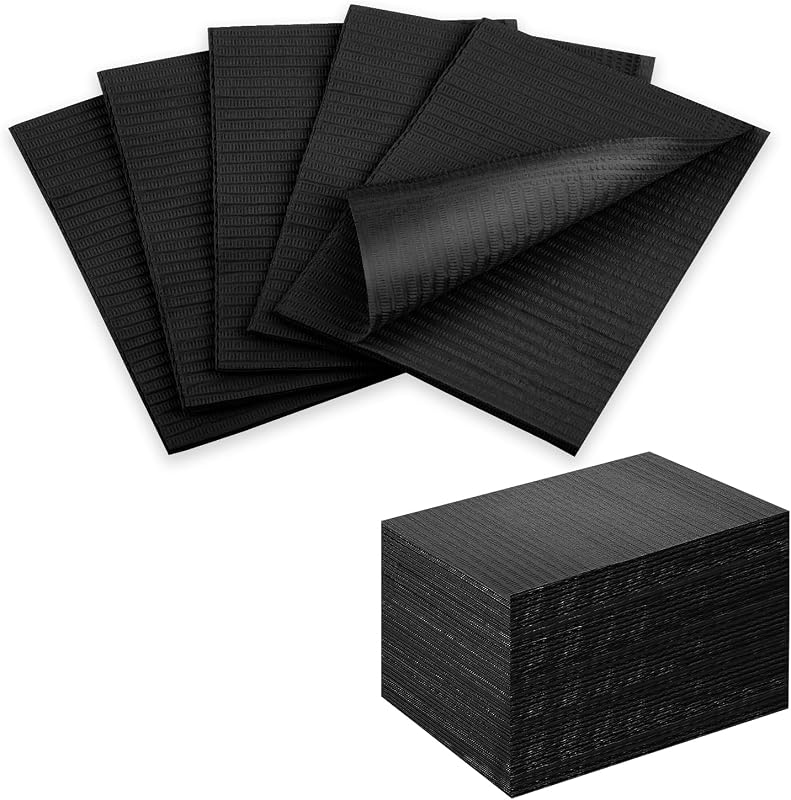 Nail Art Table Mat - Disposable Nail Paper Towels (50PCS) - Black Waterproof 3-Ply Nail Art Paper 13" X 18" Pads for Nail Table Decoration Kit, Nail Art Accessories