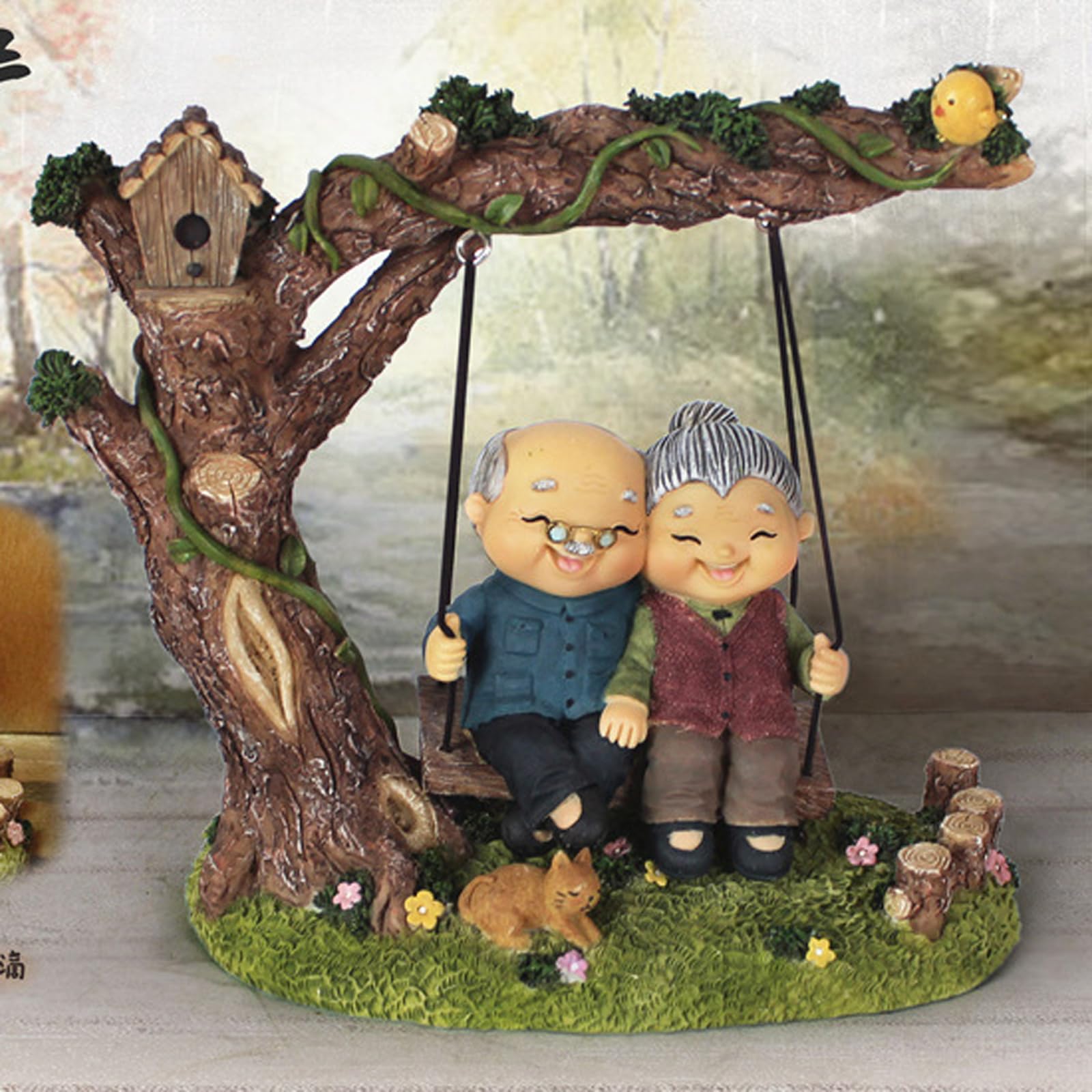 Figurina Coppia Anziani Dolci per Decorazioni per la casa romantiche e Regali Nozze Statue in Miniatura Vecchie Coppie sposate Decorazione Romantica