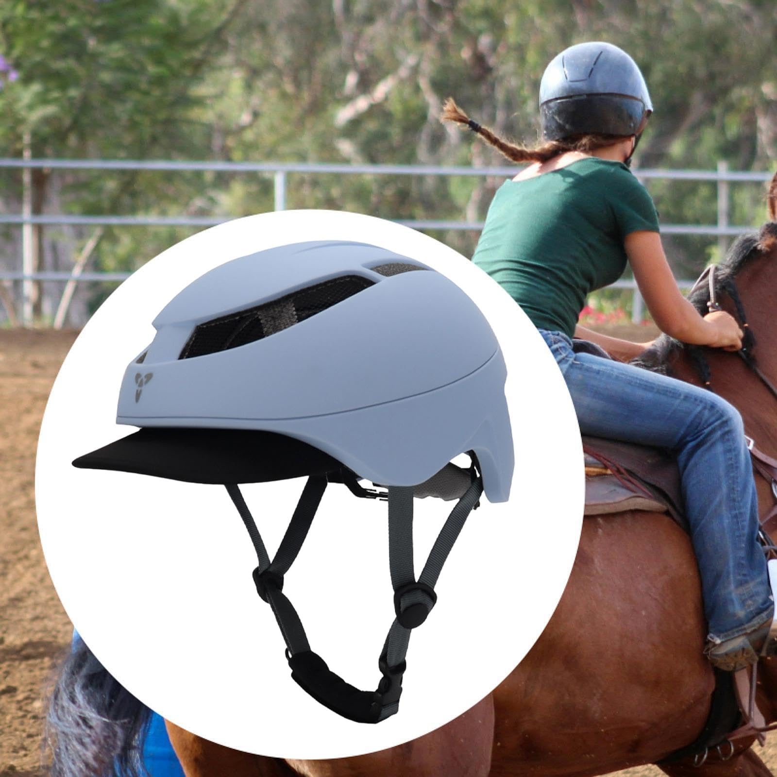 Amagogo Casco da Equitazione Casco da Equitazione Regolabile Bici Comodo Facile da Pulire Accessori per Attrezzatura per