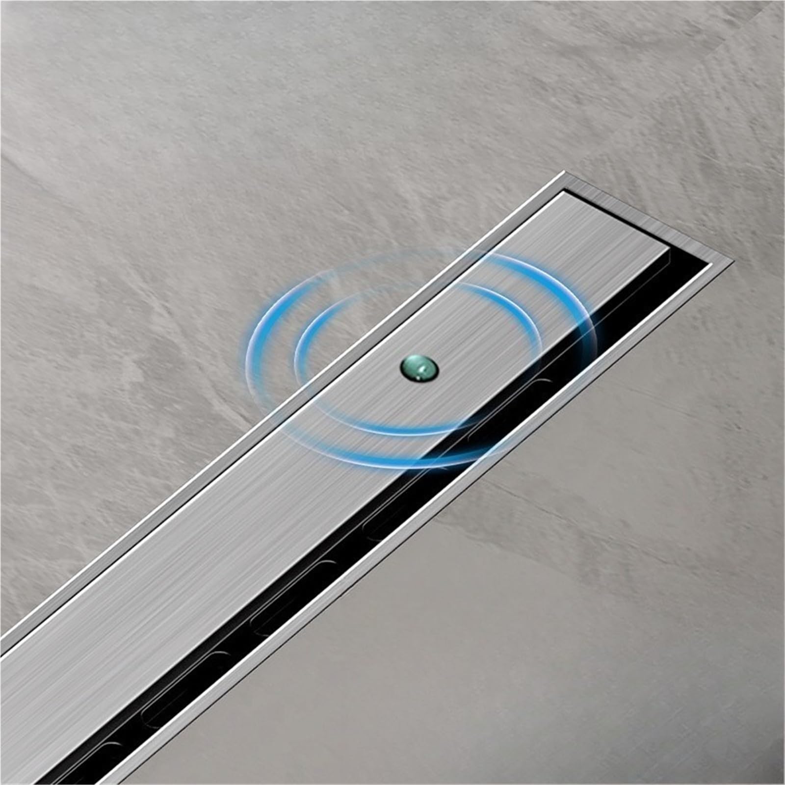 Canale Doccia Scarico for doccia lineare ultra stretto da 3,2 cm Drenaggio rapido invisibile minimalista a pavimento in acciaio inossidabile