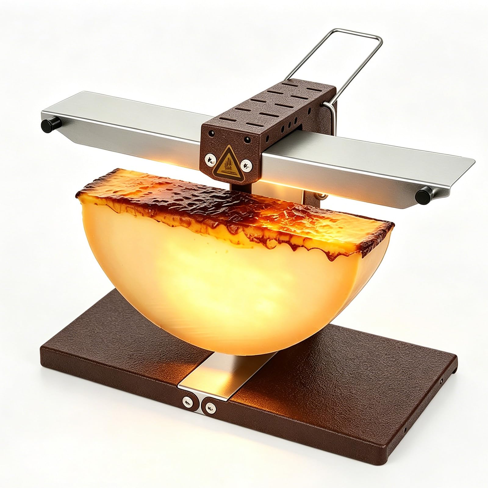 HEIHEIZI Raclette Cheese Melting Machine – 1000W Commercial Electric Half-Round Cheese Warmer Grill with Angle-Adjustable Plate, Stainless Steel Melter