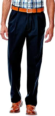 Haggar Men's Work to Weekend Classic Fit Pleat Regular and Big and Tall Sizes