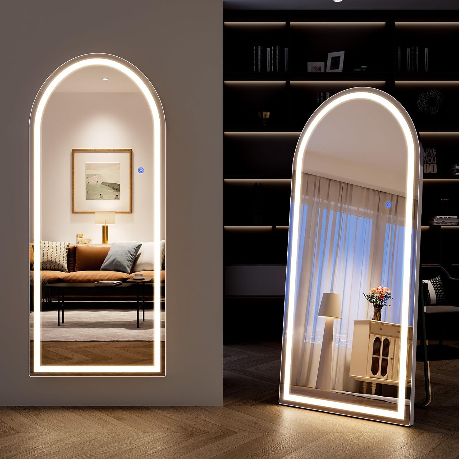 71"x30" Full Length Mirror with LED Lights, LED Mirrors Full Length Floor Mirror Full Body Mirror for Bedroom Wall Mounted Free Standing