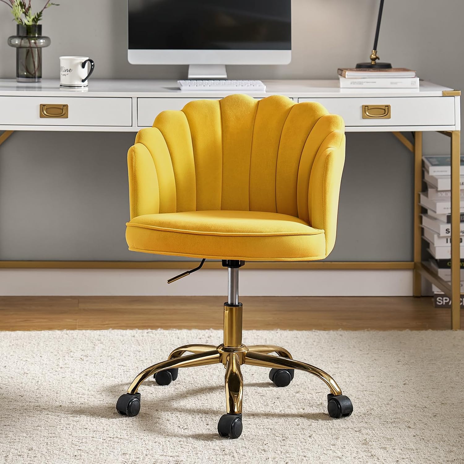 Amazon.com: TINA'S HOME Velvet Home Office Desk Chair, Modern ...