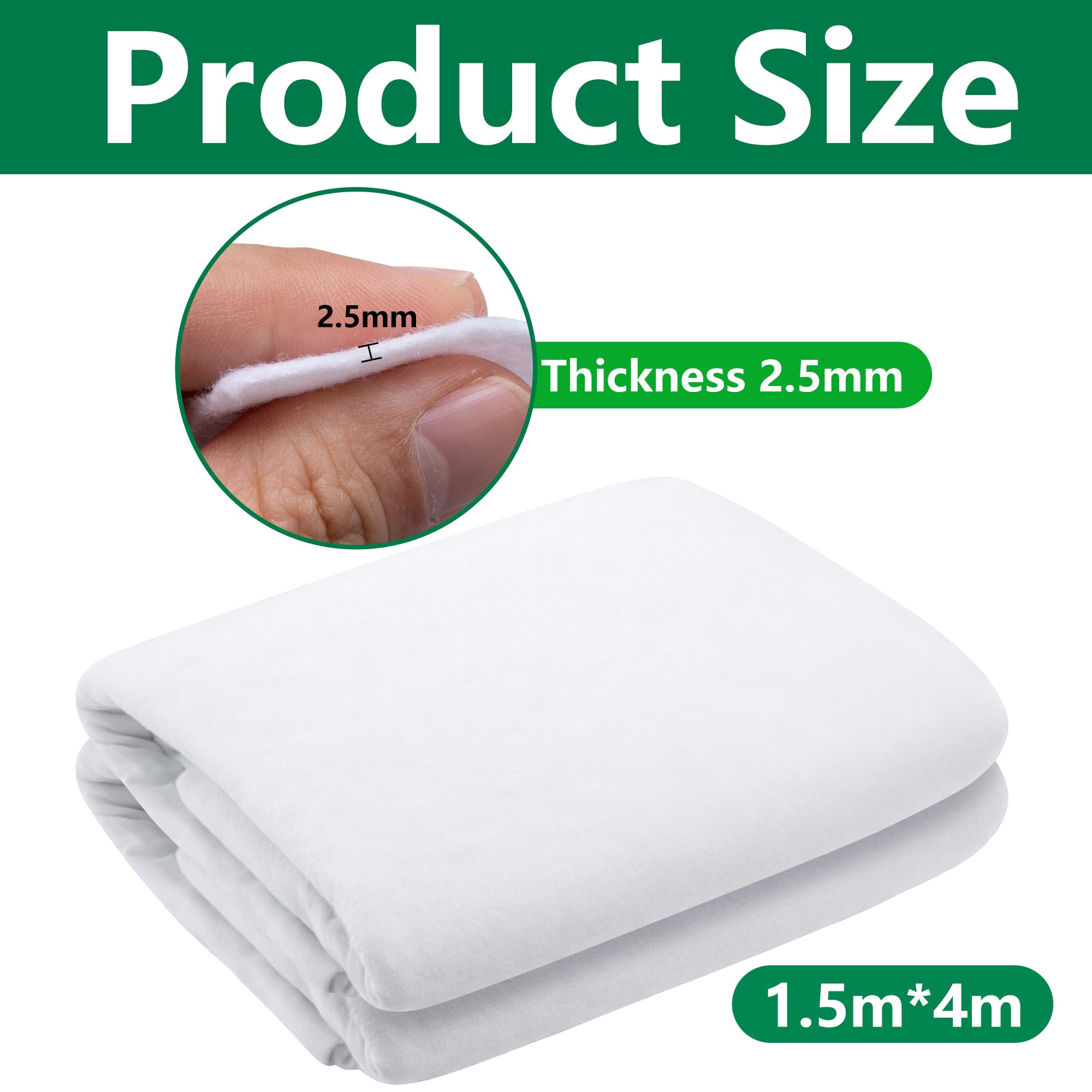 GIONAR 4 m x 1,5 m de fieltro de filtro para macetas, de felpa cortable, para macetas, 150 g/m², para plantas de malas hierbas, evita el encharcamiento