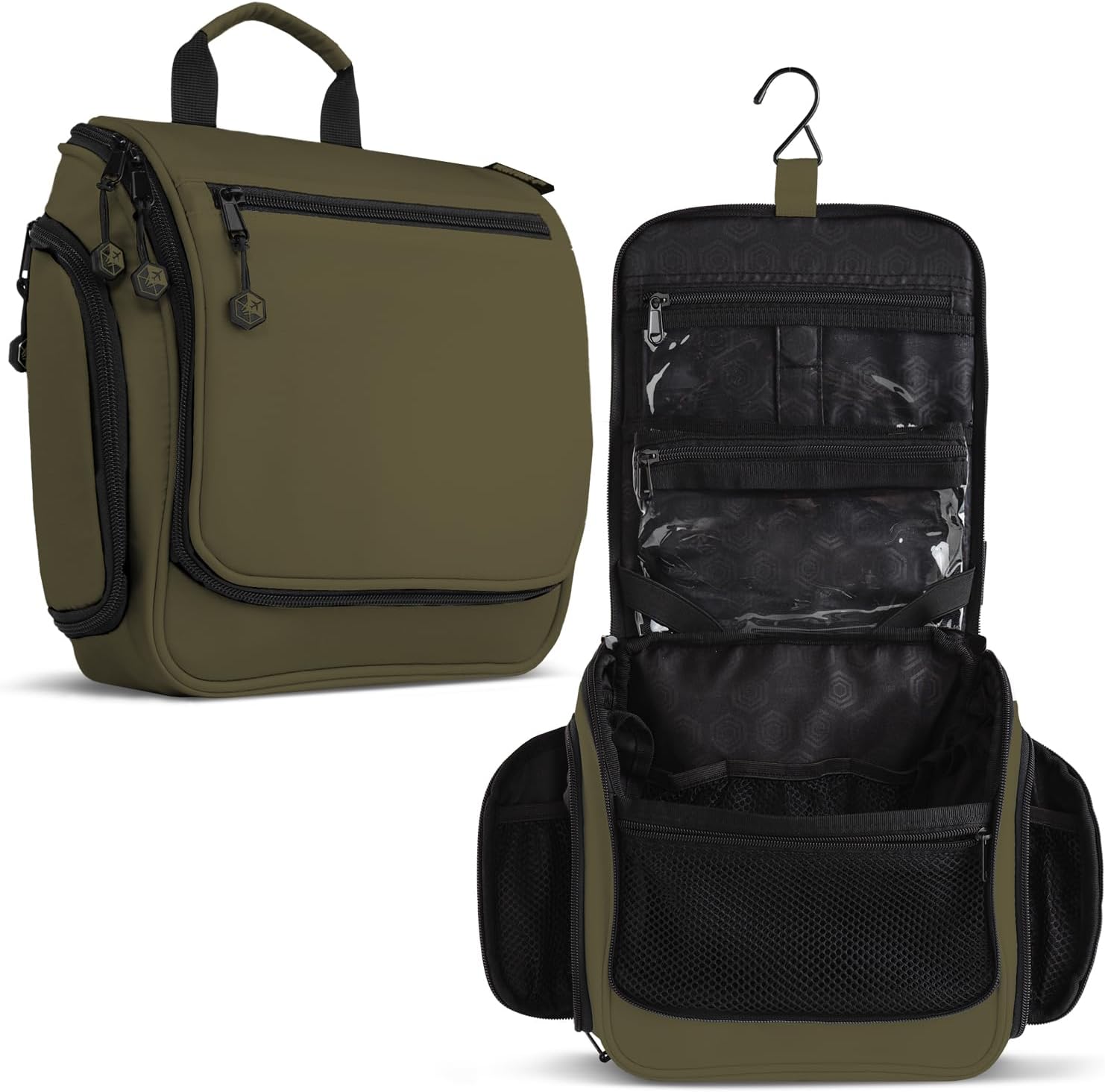 VENTURE 4TH Travel Toiletry Bag & Quick Dry Towel Set - Ideal Travel Bundle for Camping, Hiking, Backpacking and Business Trips - Size L Travel Towel