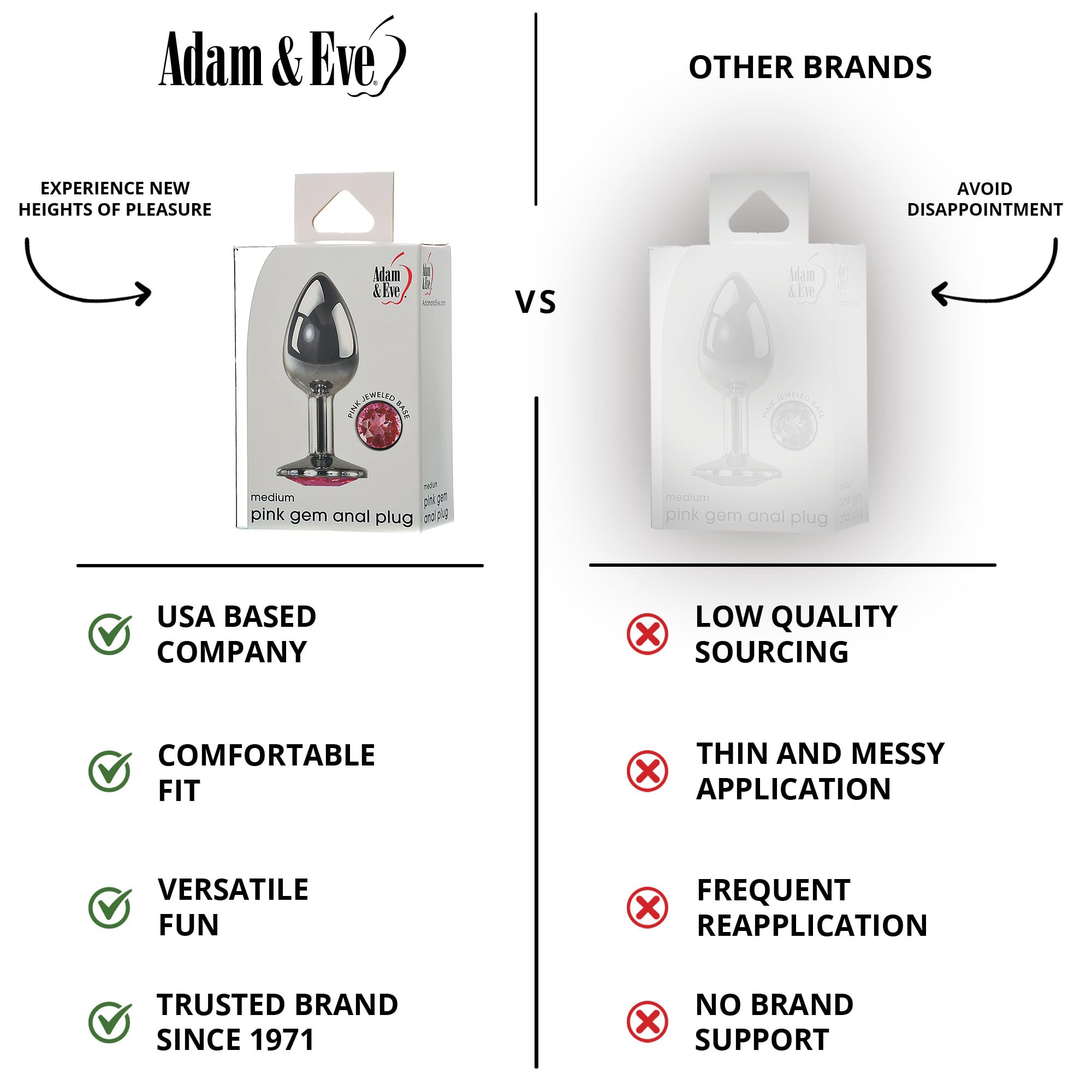 Amazon.com: Adam & Eve Gem Medium Anal Plug, Metal Butt Plug for Women &  Men, Tapered Trainer for Beginners & Advanced, Weighted Aluminum Plug for  Temperature Play, Safety Flared Base, Includes Velvet