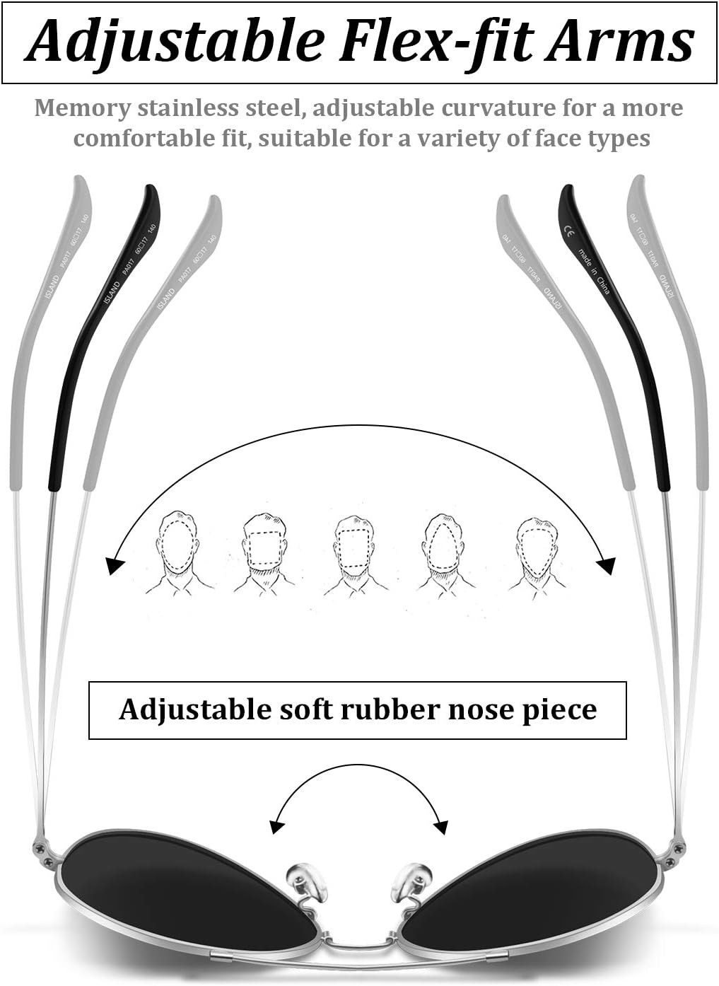 PAERDE Aviator Polarized Sunglasses for Men Women Mirrored Lens Metal Frame Glasses with Spring Hinges PA600