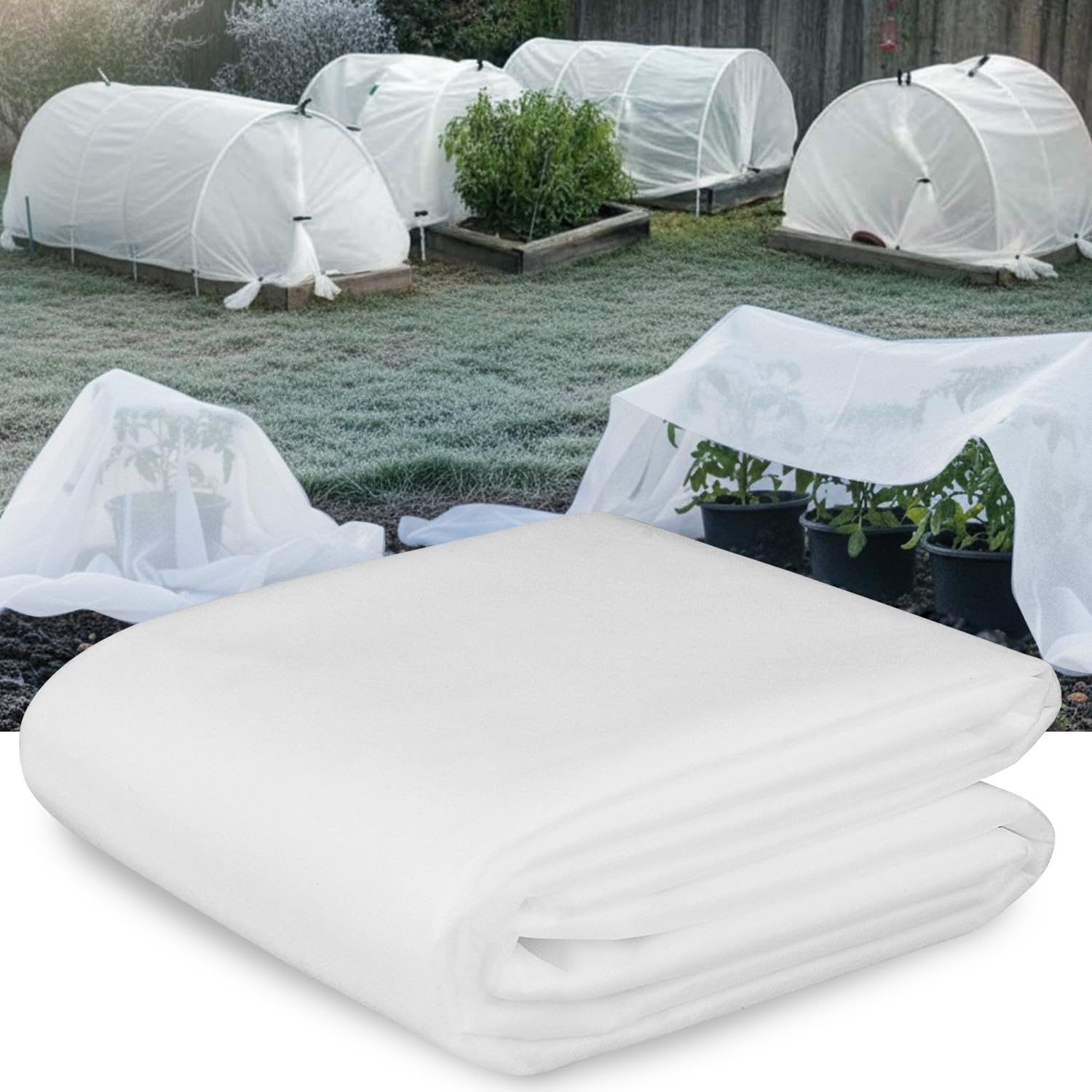 Honsaifau Garden Fleece Frost Protection: 1m x 10m 30GSM Tear-Resistant Non-Woven Fabric Horticultural Fleece for Outdoor Plants – Reusable Winter Plant Cover for Trees Shrubs & Crop Rows