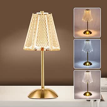 HAPYGI Portable Battery Operated LED Table Lamp with Touch Sensor, Gold ...