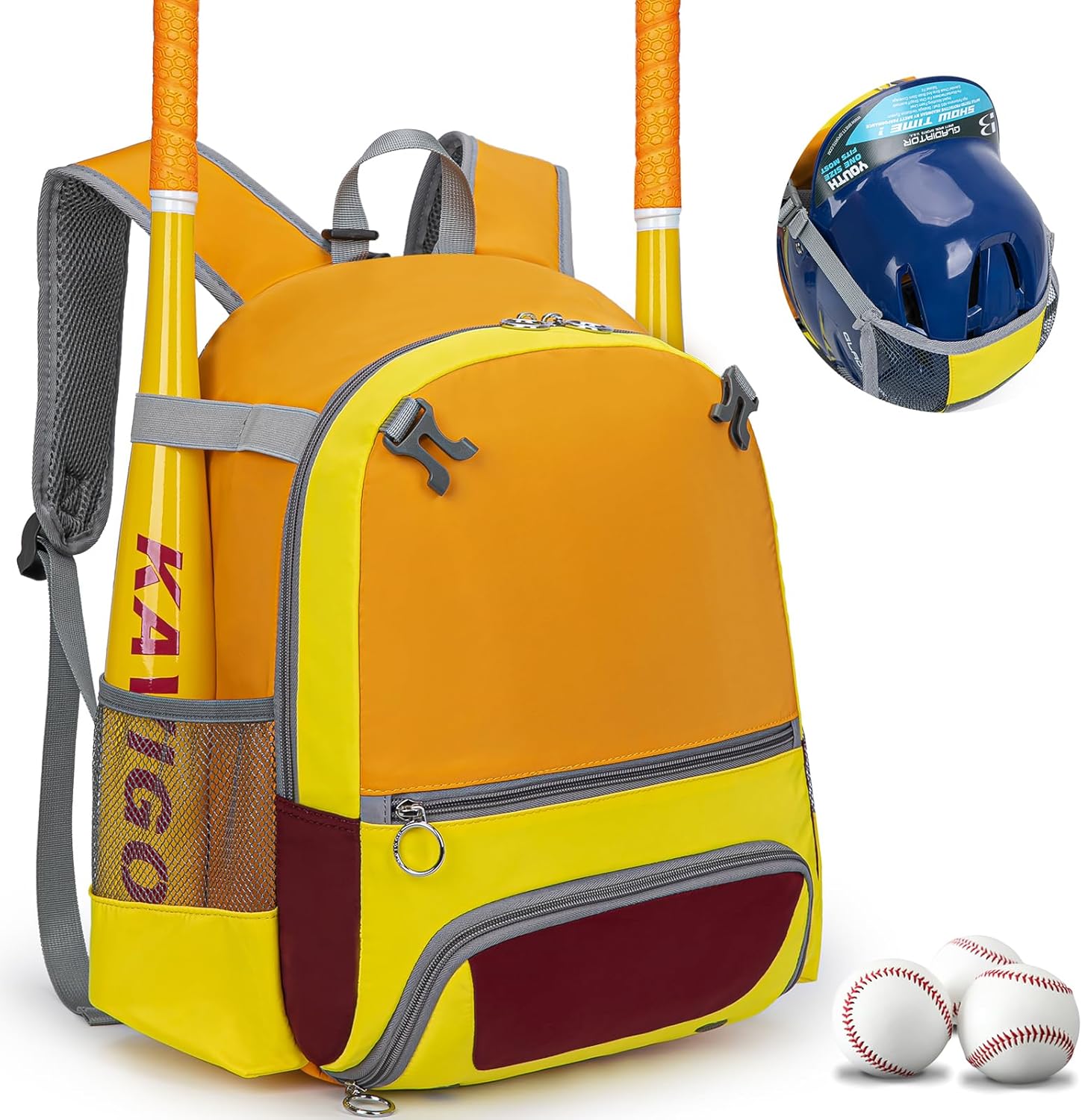 2026 Youth Baseball & Softball Bag | Ultra-Light Tball Backpack with Shoe Compartment & Helmet Holder | Skin-Soft Fabric