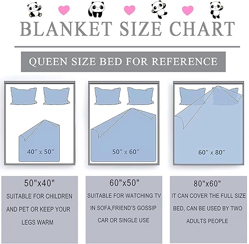 Miniatura 7 de Manta de panda, regalos para niñas y mujeres, manta de franela suave y cálida para amantes de los pandas, regalos de cumpleaños para adultos y