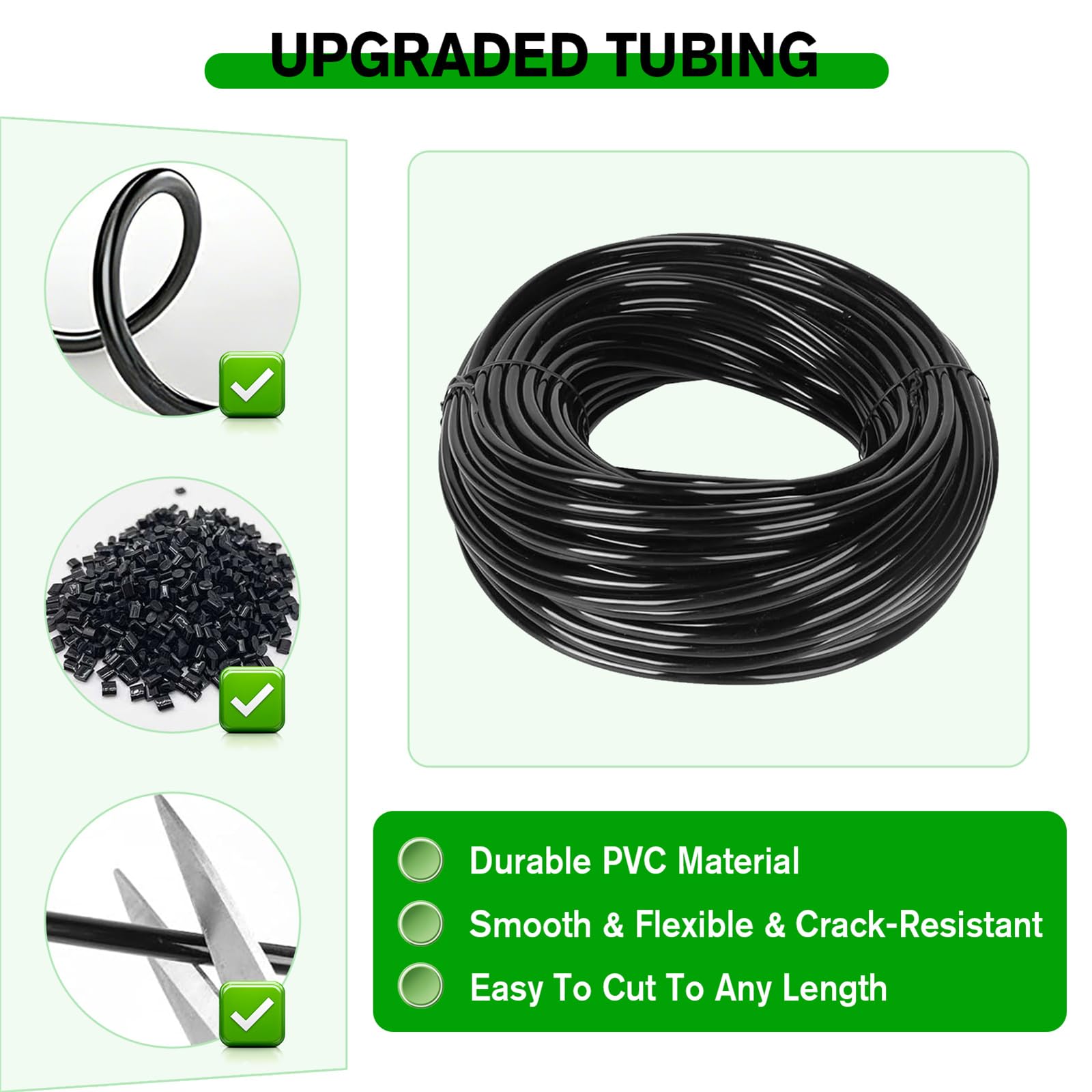 Kit for irrigazione a goccia in PVC ABS | Sistema di irrigazione a goccia da 100-164 piedi for piante da giardino in serra(164FT)