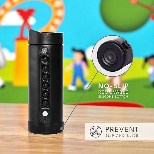 Miniatura 5 de Elemental - Botella de agua Iconic aislada para niños con tapa de popote y asa antiestrés con pop-it, a prueba de fugas, botella de agua de acero